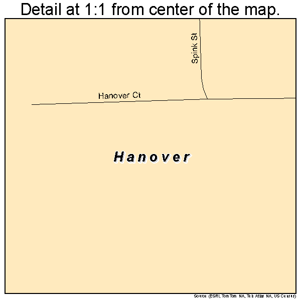 Hanover, Michigan road map detail