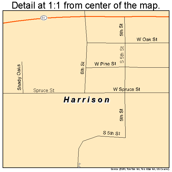 Harrison, Michigan road map detail