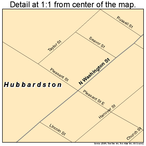 Hubbardston, Michigan road map detail