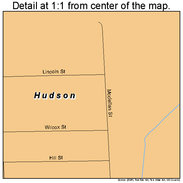 Hudson, Michigan road map detail