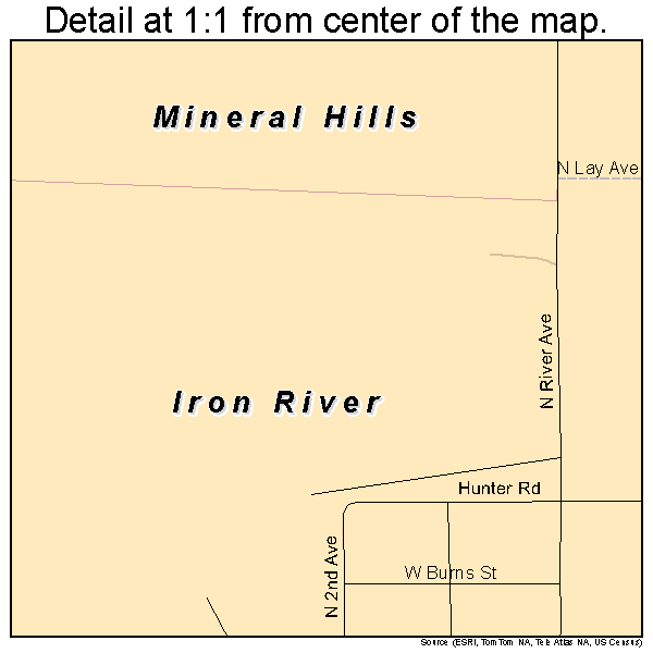 Iron River, Michigan road map detail