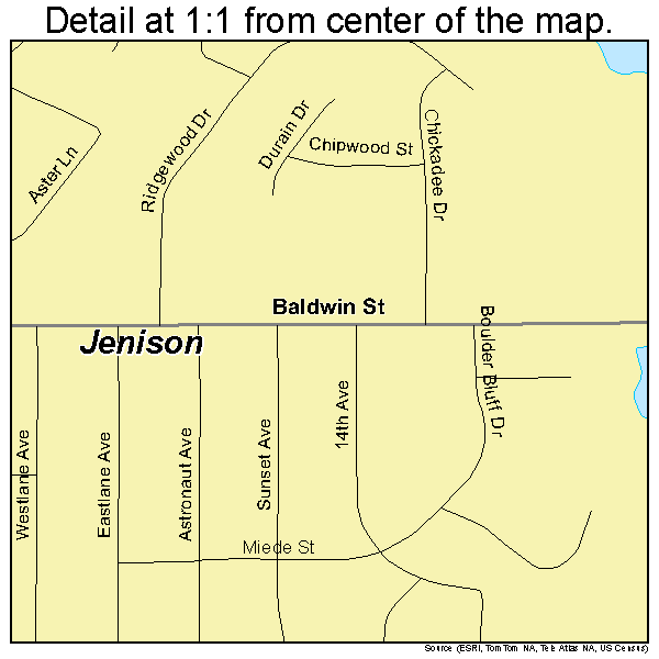 Jenison, Michigan road map detail