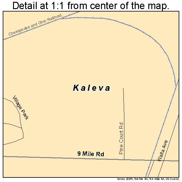 Kaleva, Michigan road map detail