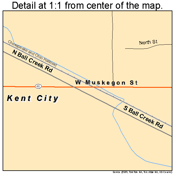 Kent City, Michigan road map detail