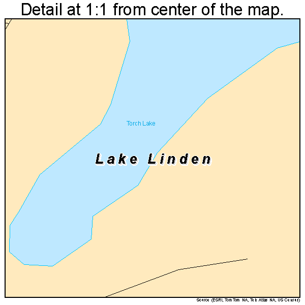 Lake Linden, Michigan road map detail