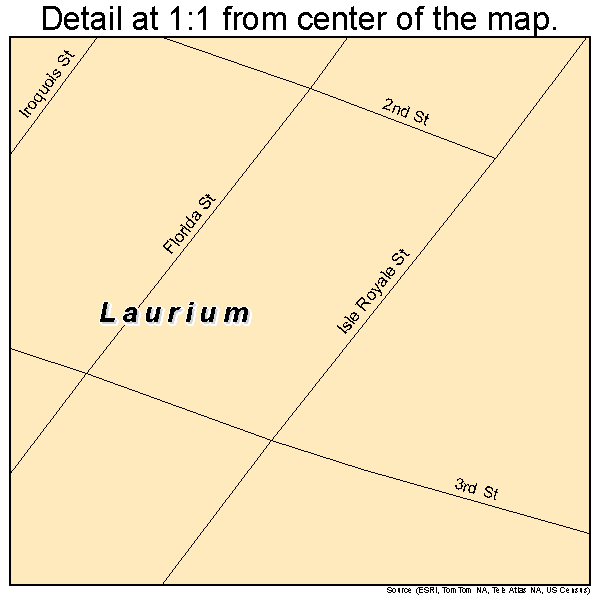 Laurium, Michigan road map detail
