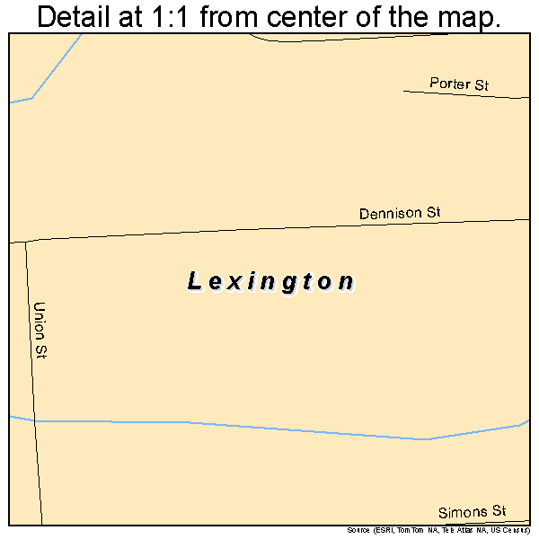 Lexington, Michigan road map detail