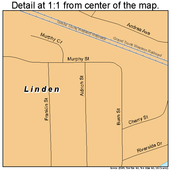 Linden, Michigan road map detail