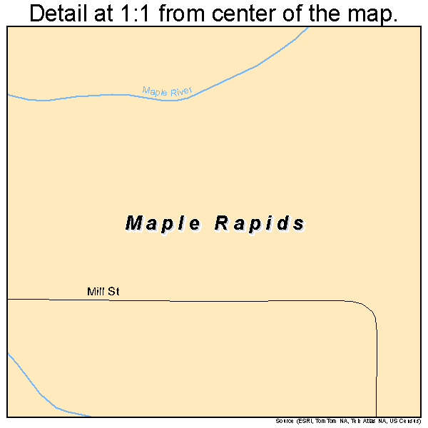Maple Rapids, Michigan road map detail