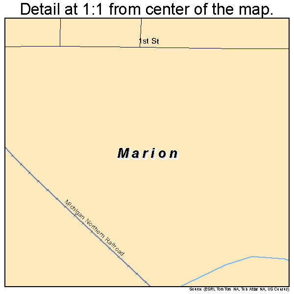 Marion, Michigan road map detail