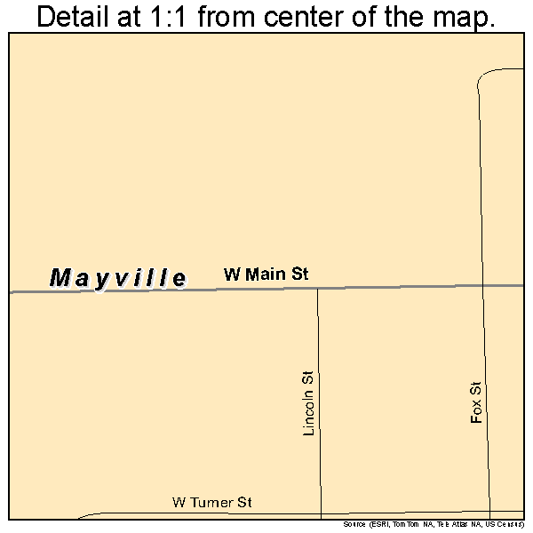 Mayville, Michigan road map detail