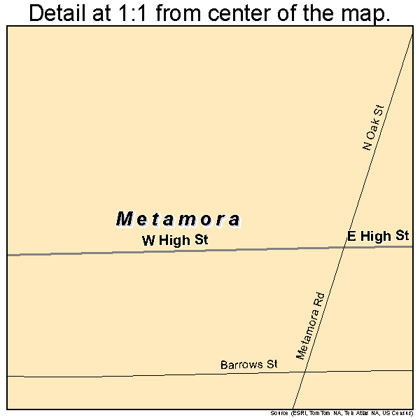 Metamora, Michigan road map detail