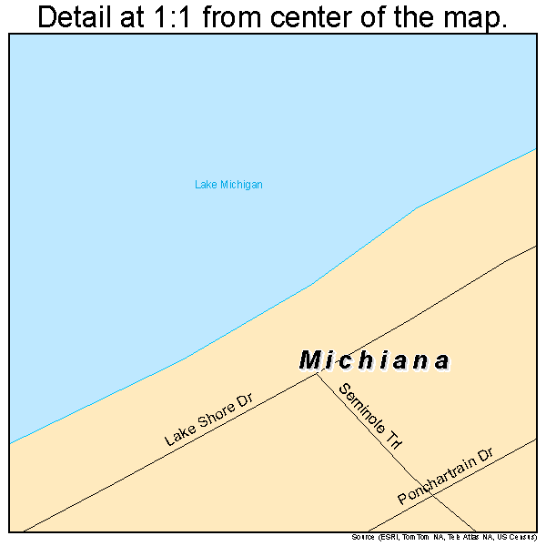 Michiana, Michigan road map detail