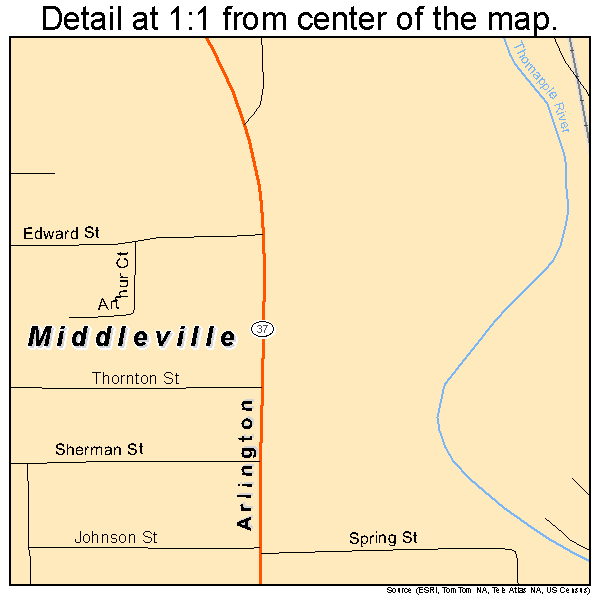 Middleville, Michigan road map detail