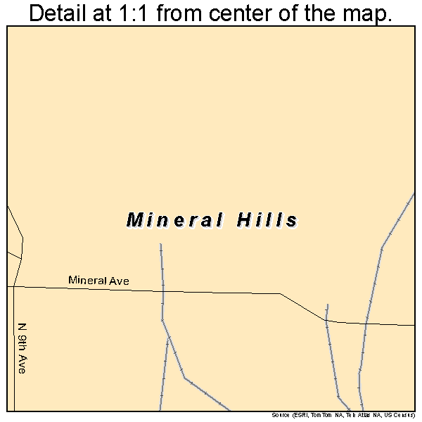 Mineral Hills, Michigan road map detail