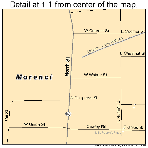 Morenci, Michigan road map detail