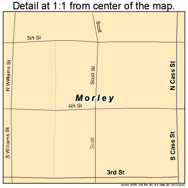 Morley, Michigan road map detail