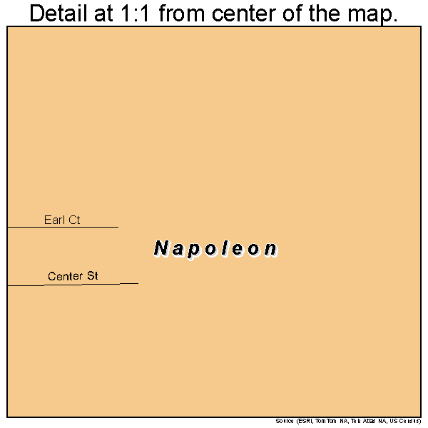 Napoleon, Michigan road map detail