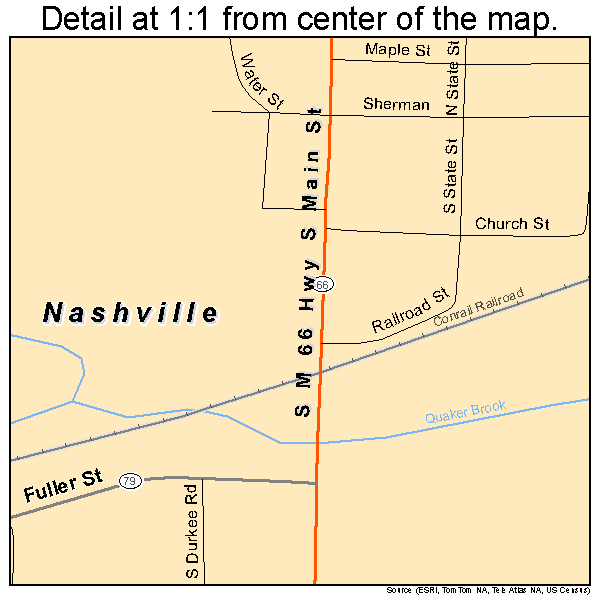 Nashville, Michigan road map detail