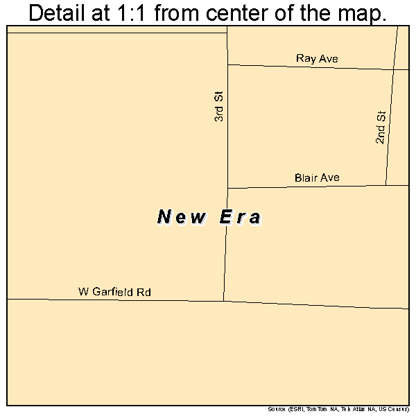 New Era, Michigan road map detail