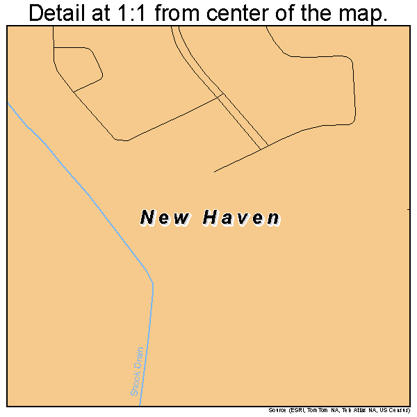 New Haven, Michigan road map detail