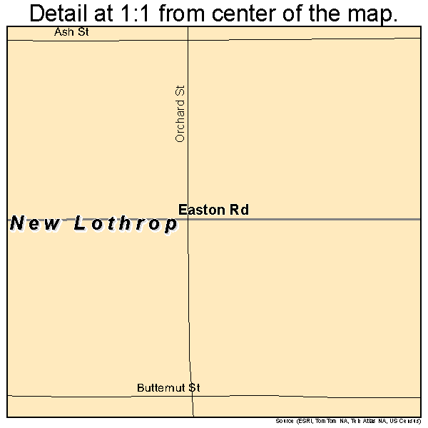 New Lothrop, Michigan road map detail