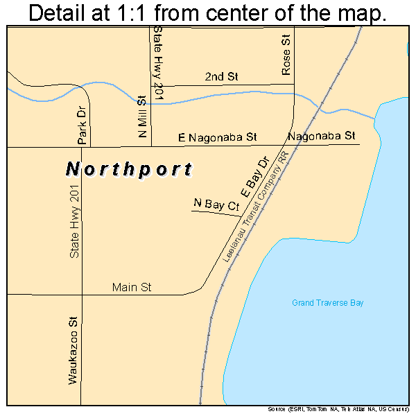 Northport, Michigan road map detail