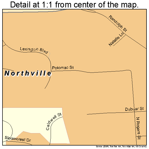 Northville, Michigan road map detail