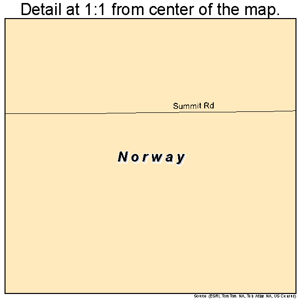 Norway, Michigan road map detail