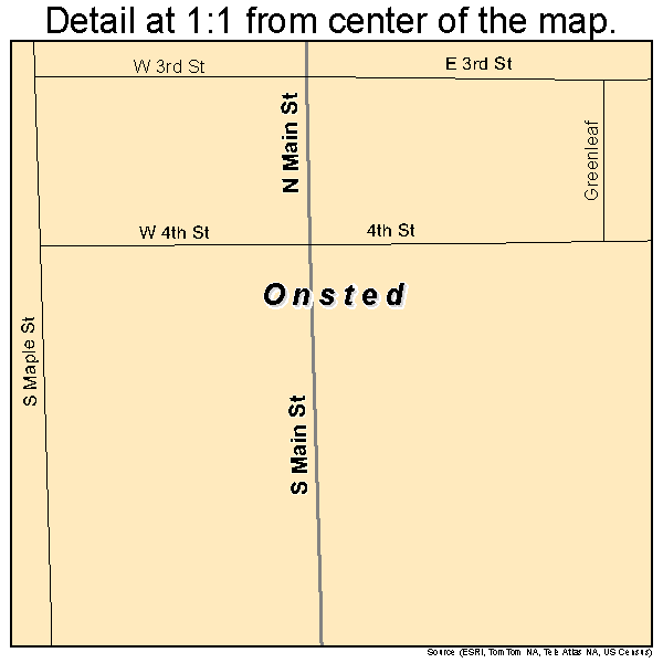 Onsted, Michigan road map detail