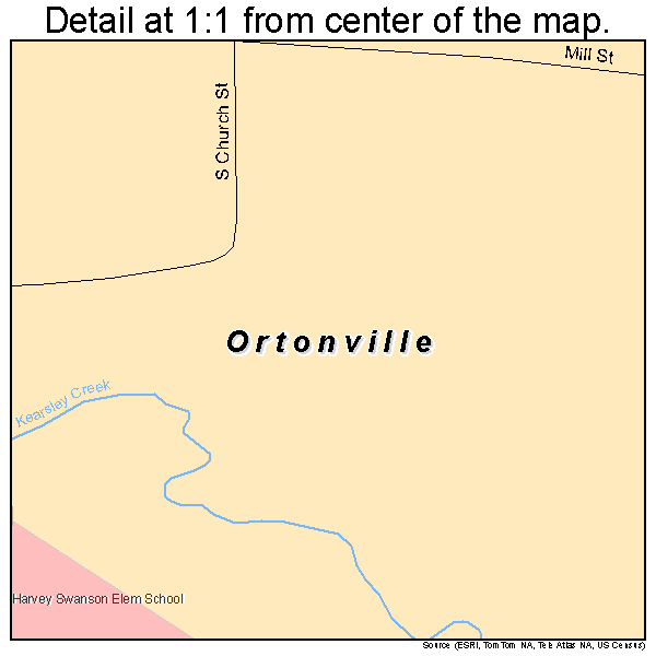 Ortonville, Michigan road map detail