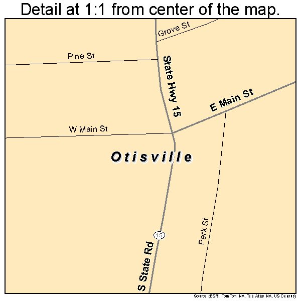 Otisville, Michigan road map detail