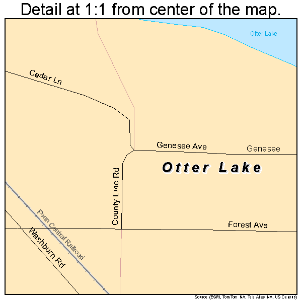 Otter Lake, Michigan road map detail