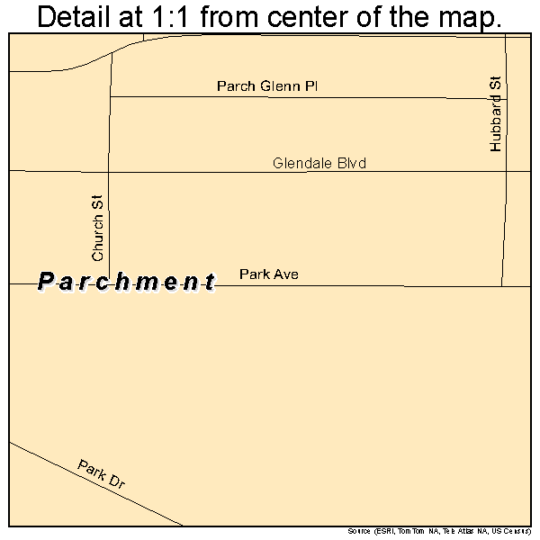 Parchment, Michigan road map detail