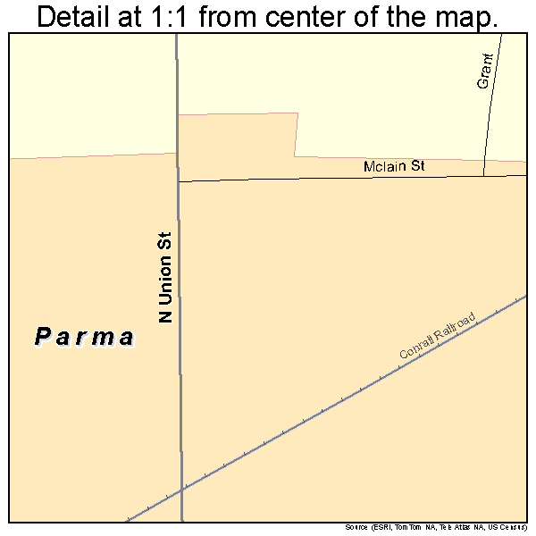 Parma, Michigan road map detail