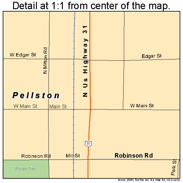 Pellston, Michigan road map detail
