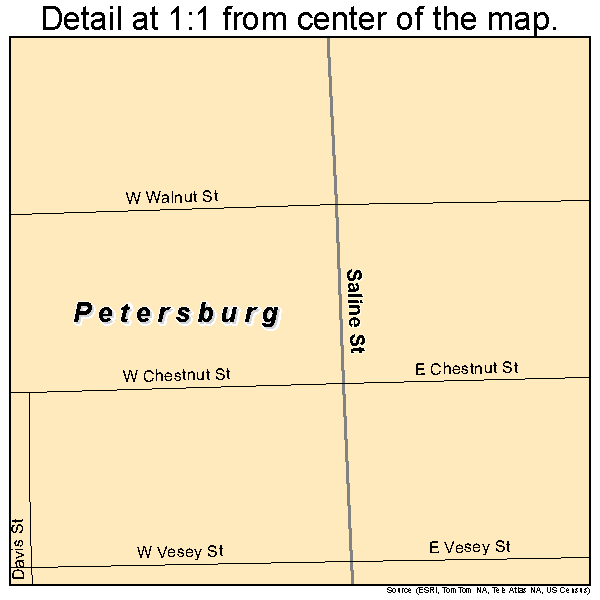 Petersburg, Michigan road map detail