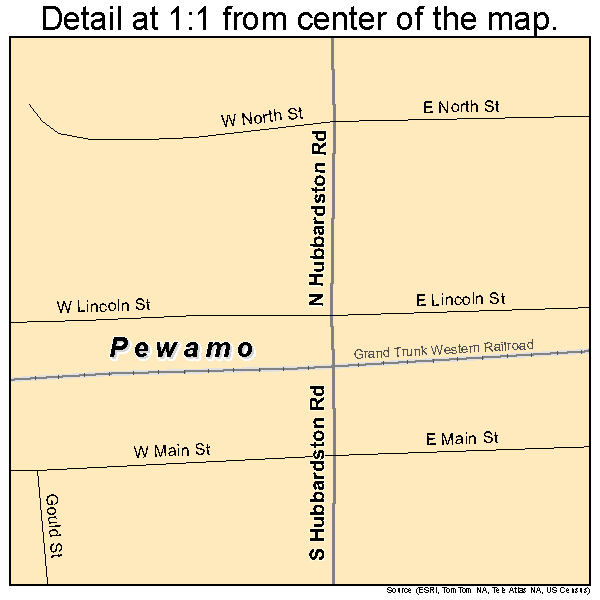 Pewamo, Michigan road map detail