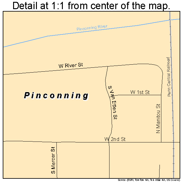Pinconning, Michigan road map detail