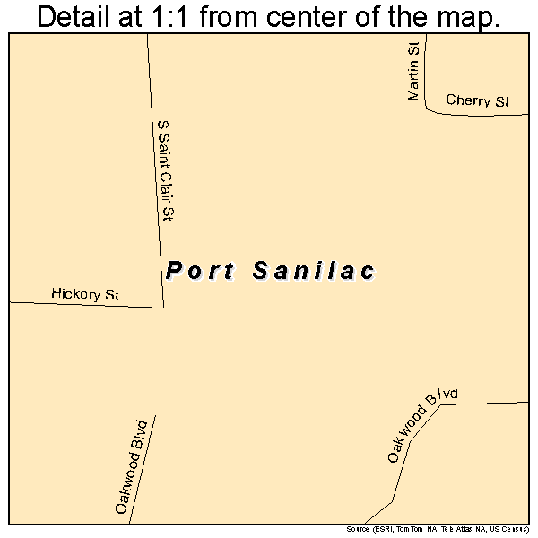 Port Sanilac, Michigan road map detail
