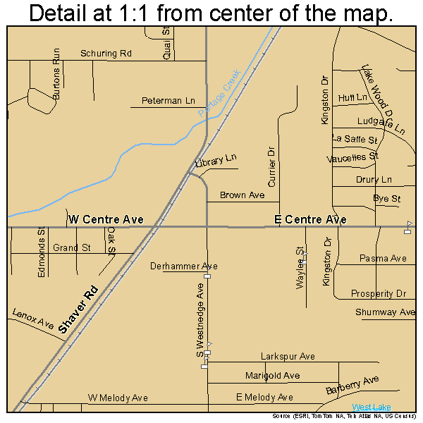 Portage, Michigan road map detail