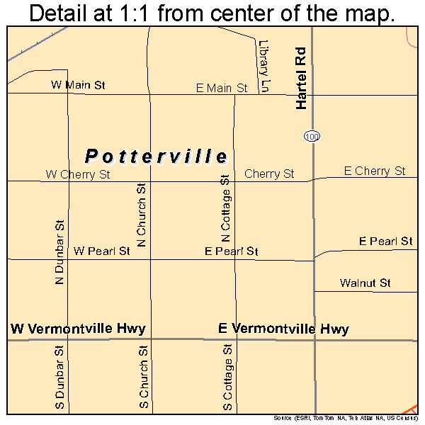 Potterville, Michigan road map detail
