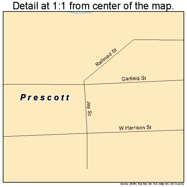 Prescott, Michigan road map detail