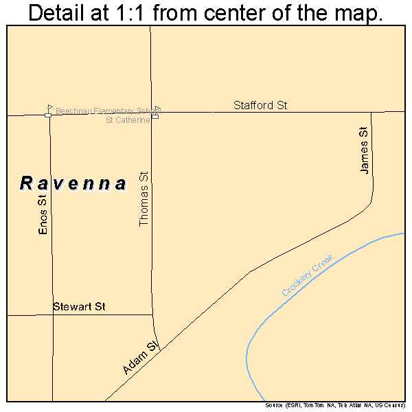 Ravenna, Michigan road map detail