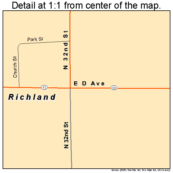 Richland, Michigan road map detail