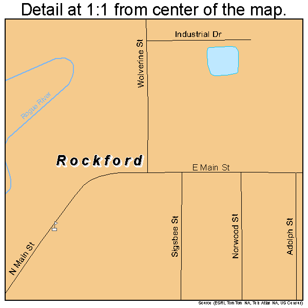 Rockford, Michigan road map detail