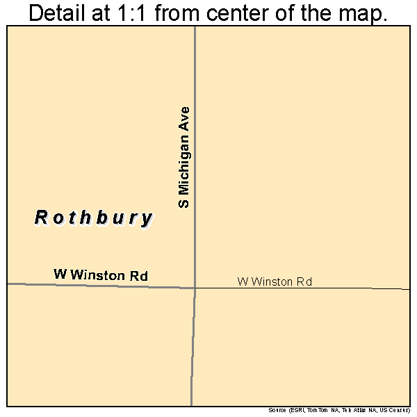 Rothbury, Michigan road map detail