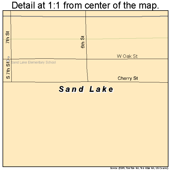 Sand Lake, Michigan road map detail