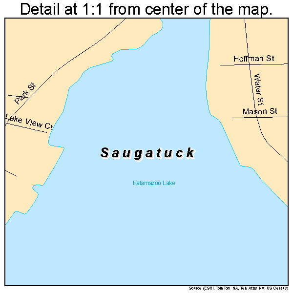 Saugatuck, Michigan road map detail