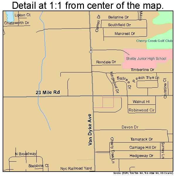 Shelby, Michigan road map detail